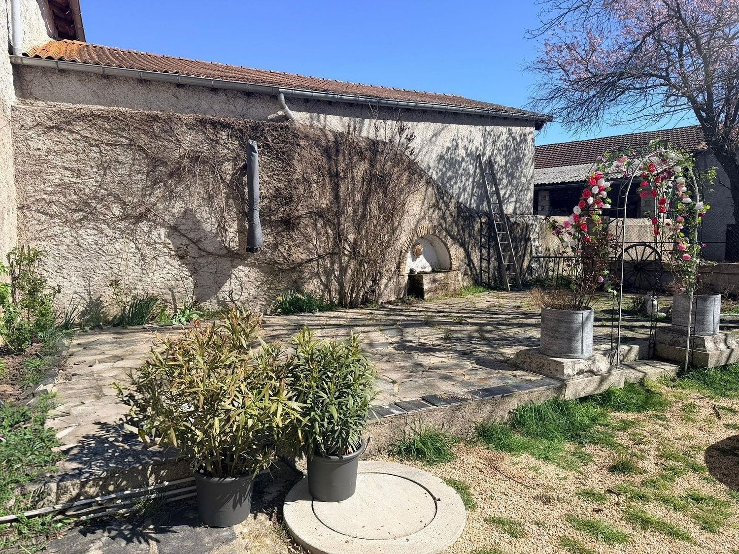 La cour intérieure et son jardin